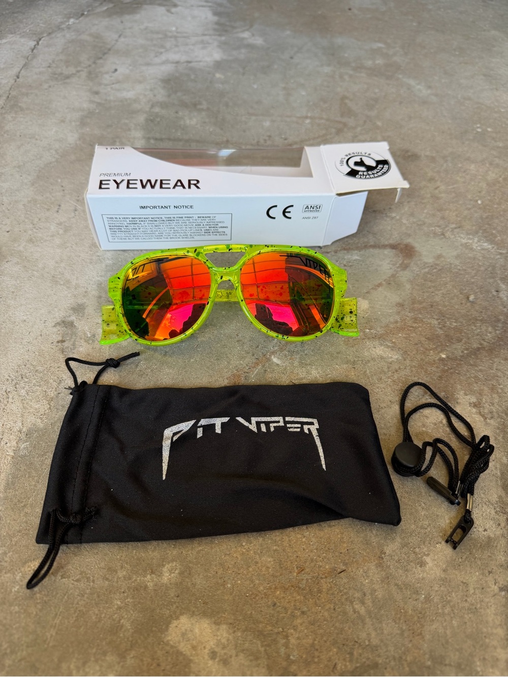 Pit Viper Exciter Sunglasses Tijuana Yellow Frame Red Lens